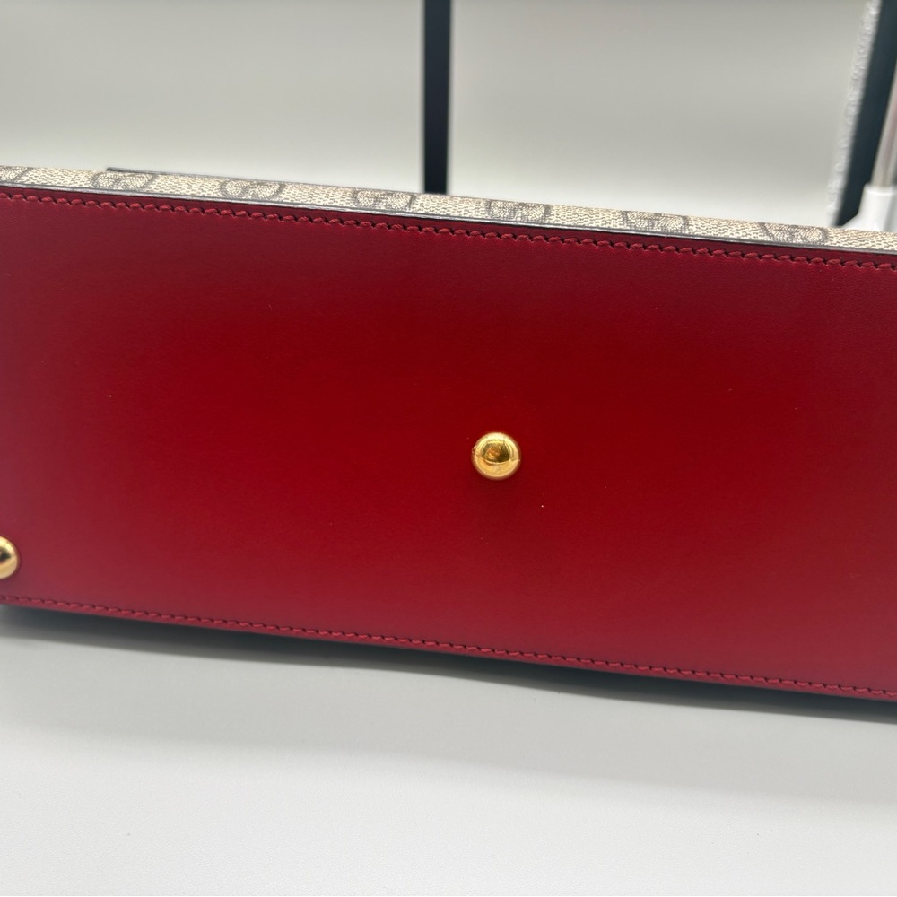 Gucci Padlock GG Supreme Red Top Handle Bag - Picture 6 of 11